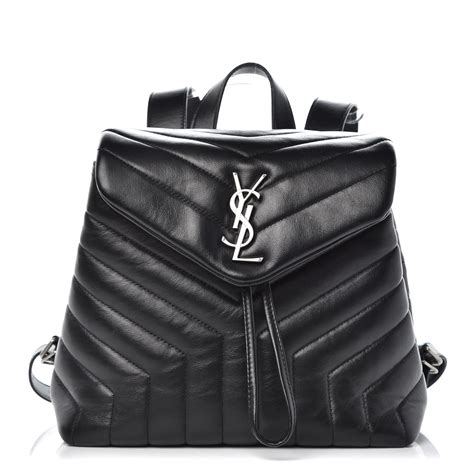 ysl y-quilted leather backpack背包穿搭|SAINT LAURENT Calfskin Y Quilted Monogram Small Loulou .